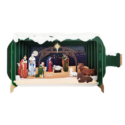 Message In A Bottle Religious Nativity Pop Up Christmas Greeting Card