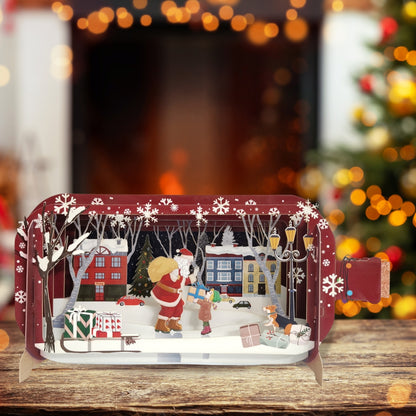 Message In A Bottle Santa Delivering Gifts Pop Up Christmas Greeting Card