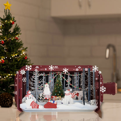 Message In A Bottle Polar Bears Around The Tree Pop Up Christmas Greeting Card
