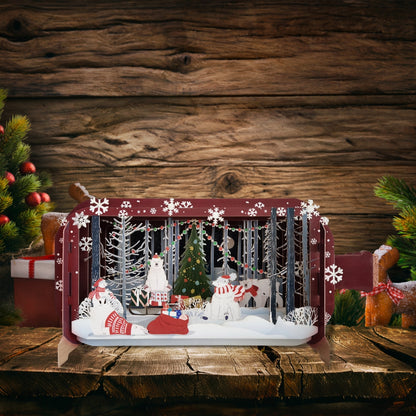 Message In A Bottle Polar Bears Around The Tree Pop Up Christmas Greeting Card