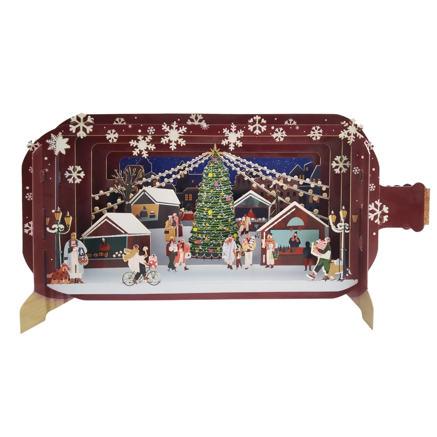 Message In A Bottle Christmas Market Pop Up Christmas Greeting Card