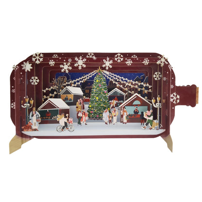Message In A Bottle Christmas Market Pop Up Christmas Greeting Card