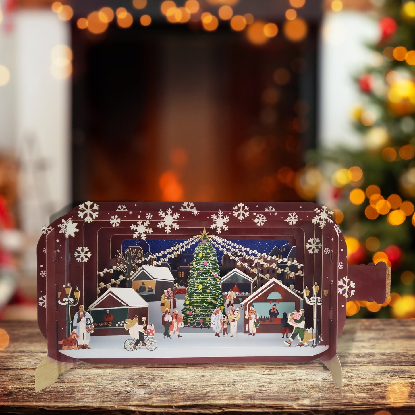 Message In A Bottle Christmas Market Pop Up Christmas Greeting Card