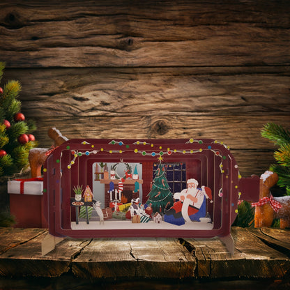 Message In A Bottle Santa & His List Pop Up Christmas Greeting Card