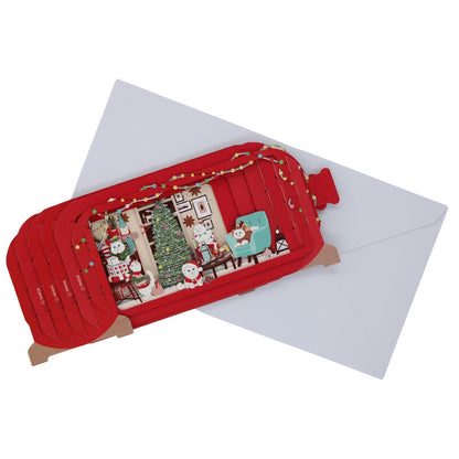 Message In A Bottle 3D Pop Up Christmas Card Festive Cats Xmas Greeting Cards