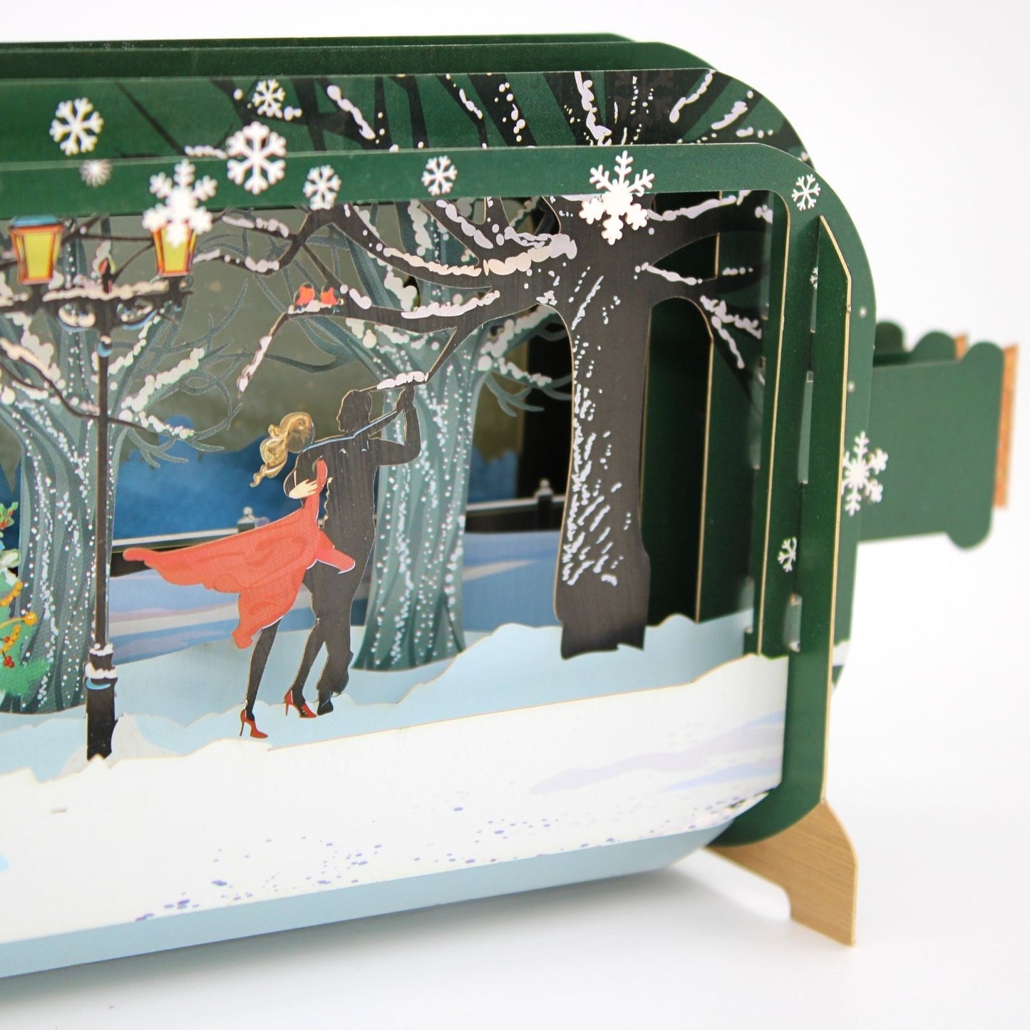 Message In A Bottle 3D Pop Up Christmas Card Couple Dancing Xmas Greeting Cards