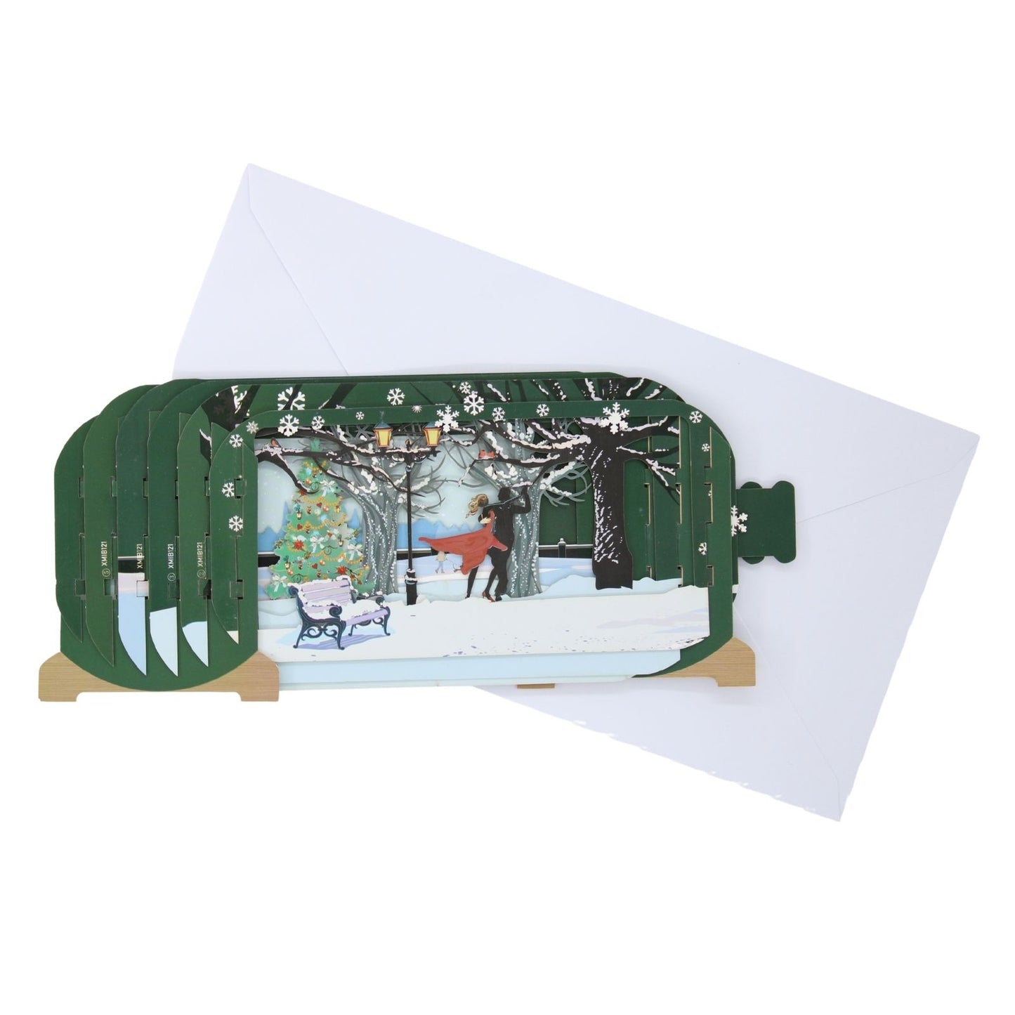 Message In A Bottle 3D Pop Up Christmas Card Couple Dancing Xmas Greeting Cards