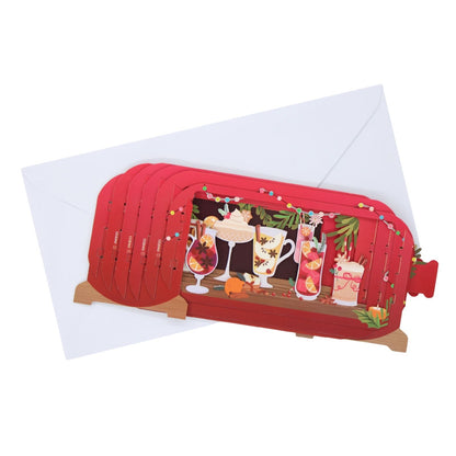 Message In A Bottle 3D Pop Up Christmas Card Christmas Cocktails Xmas Greeting