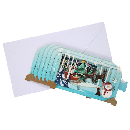 Message In A Bottle 3D Pop Up Christmas Card Santa's Sleigh Xmas Greeting Cards