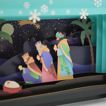 Message In A Bottle 3D Pop Up Christmas Card Kings Bearing Gifts Xmas Greeting