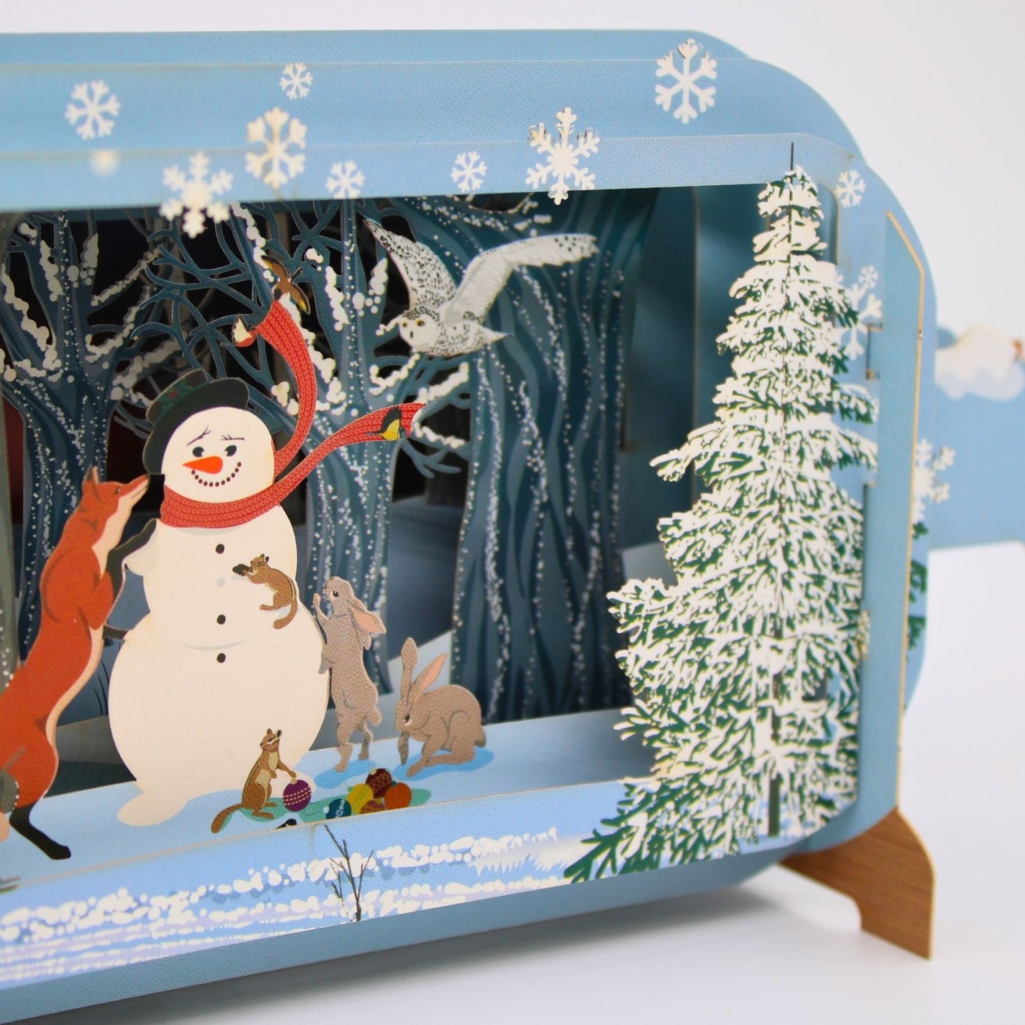 Message In A Bottle 3D Pop Up Christmas Card Snowman & Friends Xmas Greeting