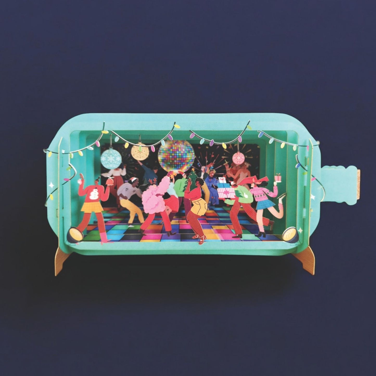 Message In A Bottle 3D Pop Up Christmas Card Christmas Party Xmas Greeting Cards