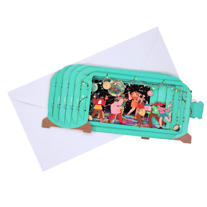 Message In A Bottle 3D Pop Up Christmas Card Christmas Party Xmas Greeting Cards