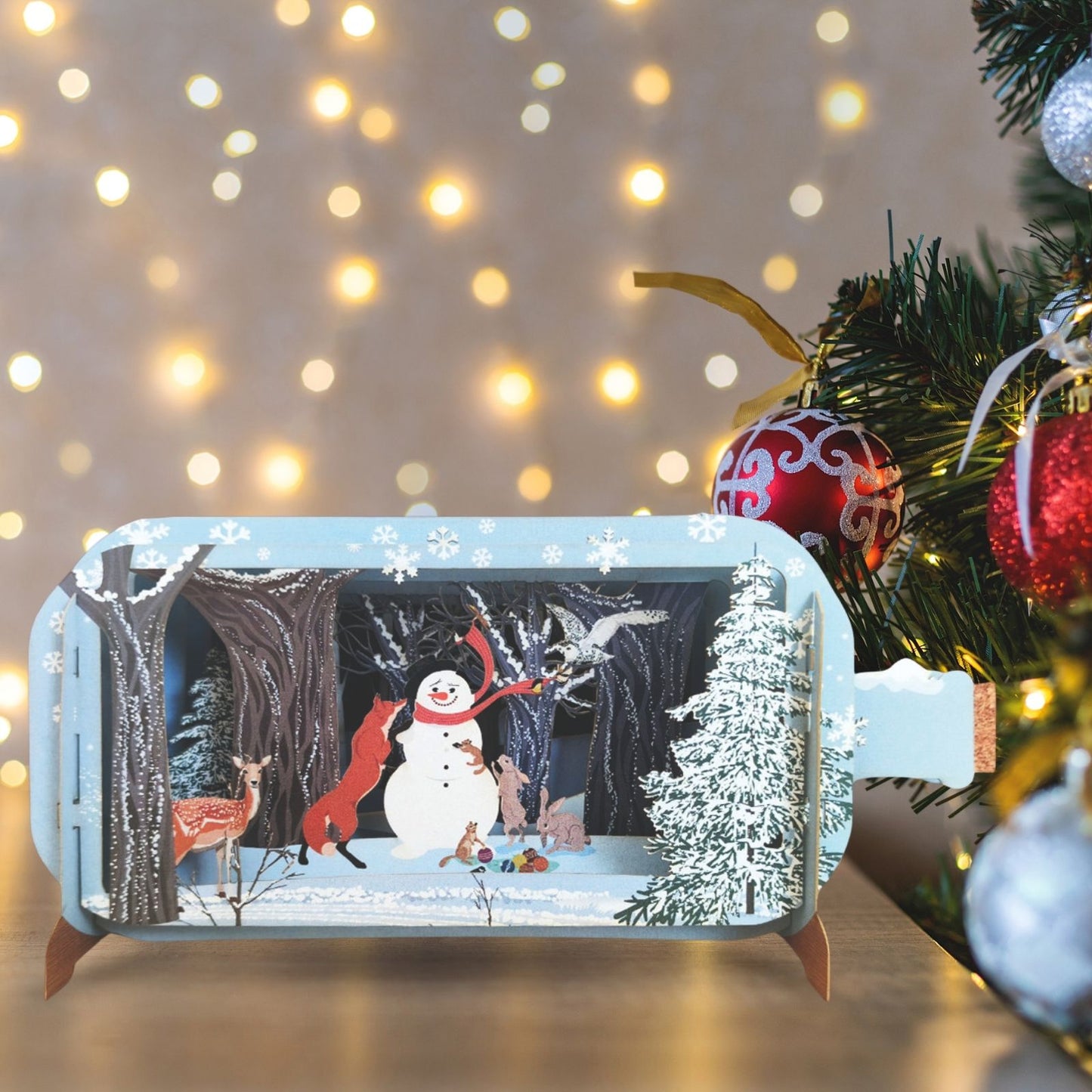 Message In A Bottle 3D Pop Up Christmas Card Christmas Party Xmas Greeting Cards