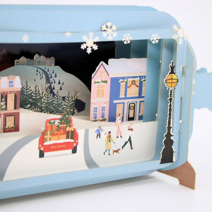 Message In A Bottle 3D Pop Up Christmas Card Collecting The Tree Xmas Greeting