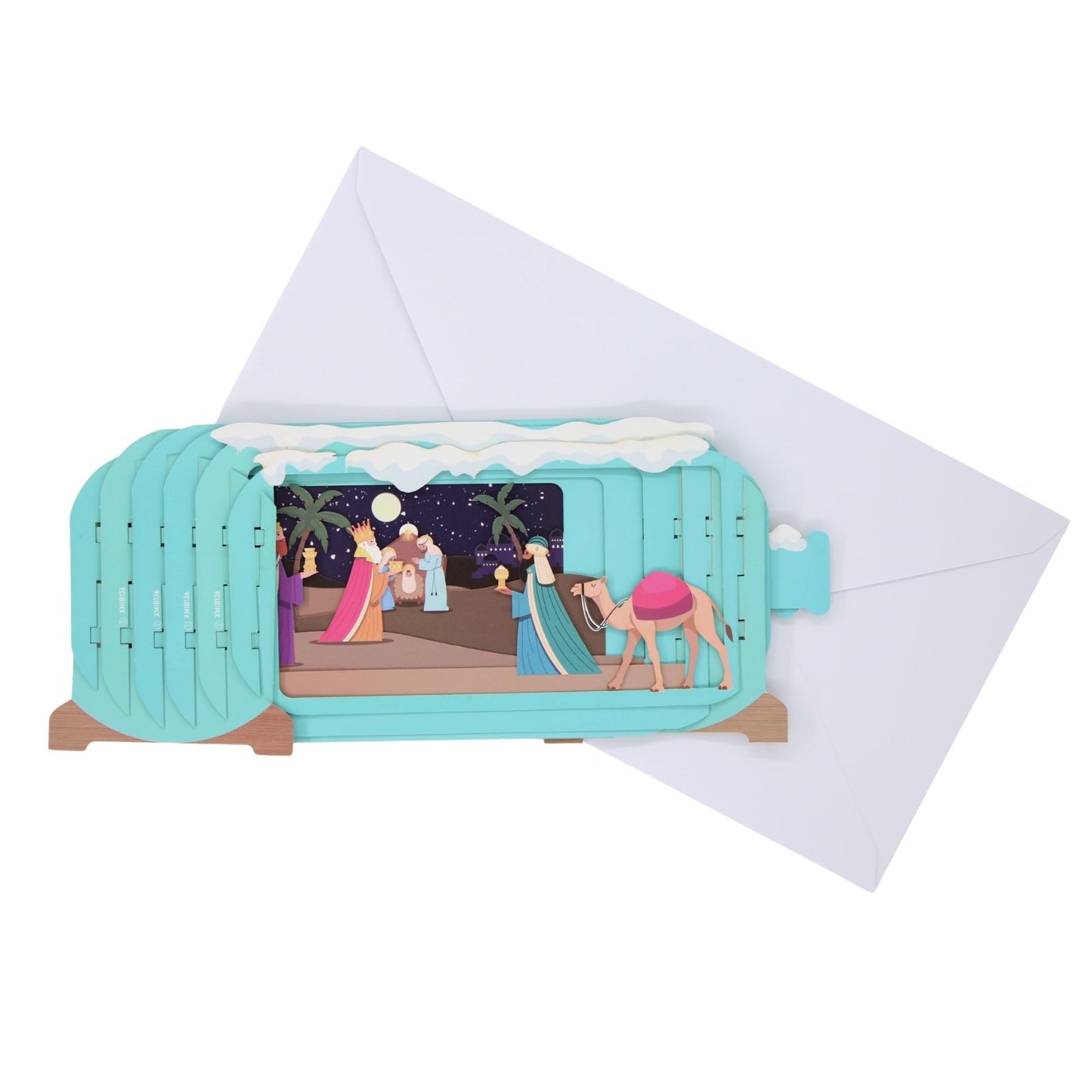 Message In A Bottle 3D Pop Up Christmas Card Religious Nativity Xmas Greeting