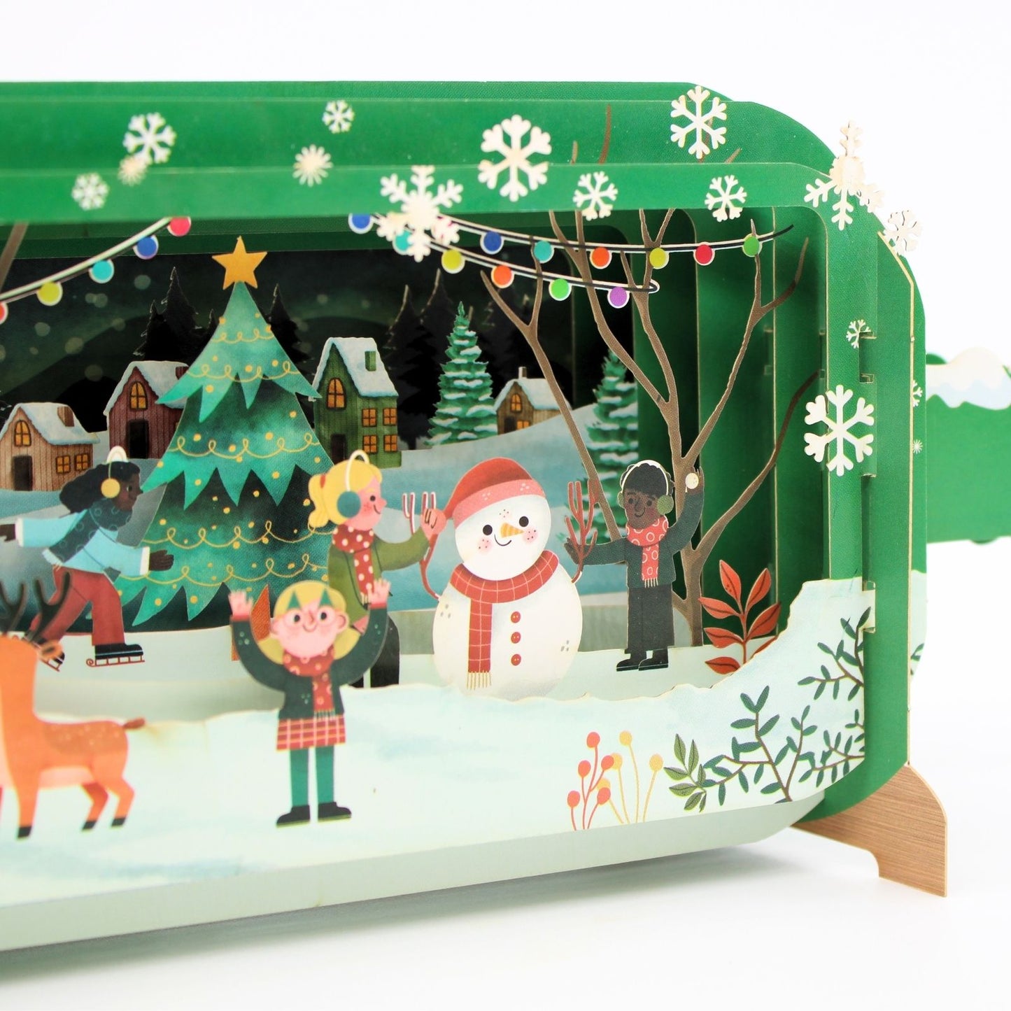 Message In A Bottle 3D Pop Up Christmas Card Children Playing Xmas Greeting Card