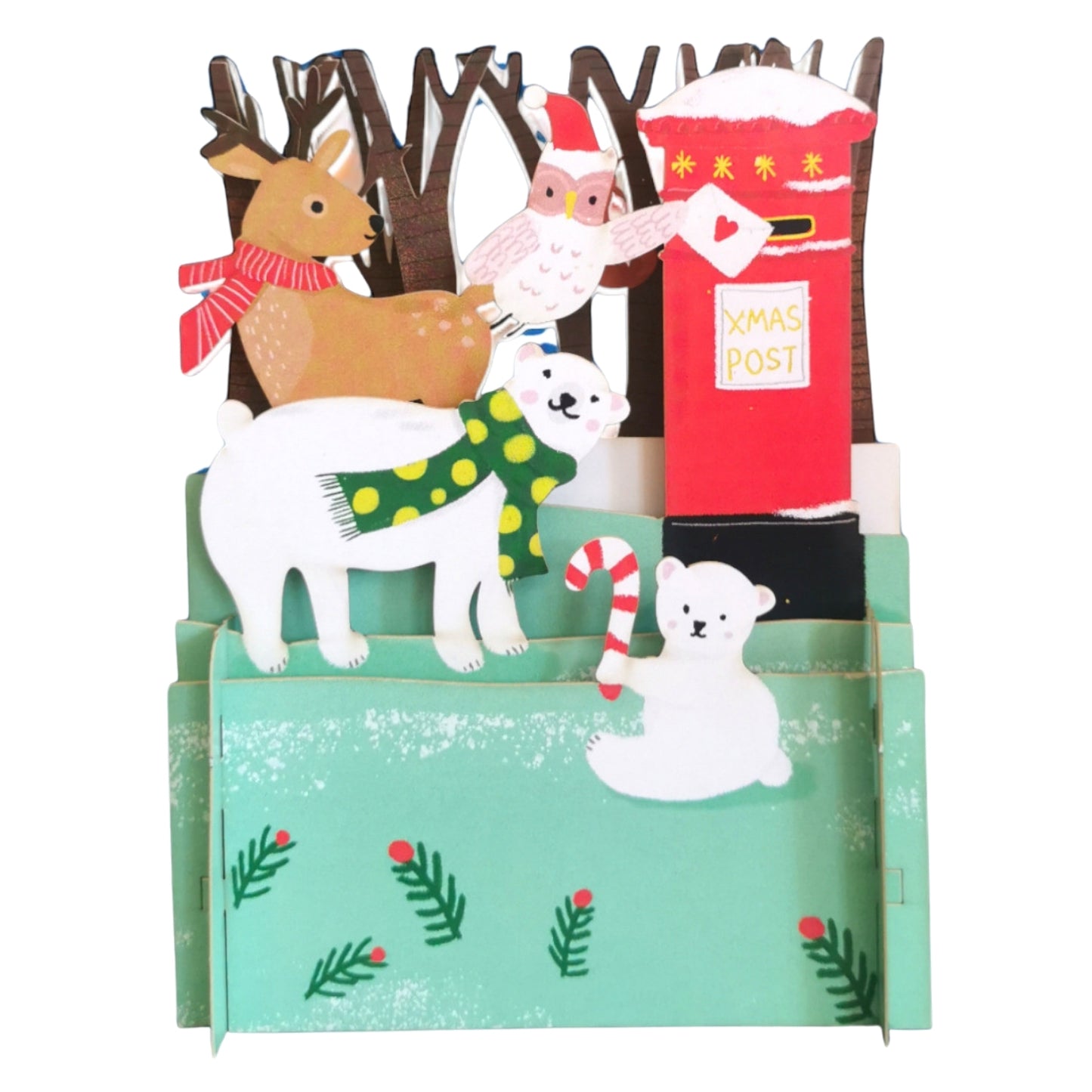 Alljoy 3D Animals Posting Cards Pop Up Christmas Greeting Card