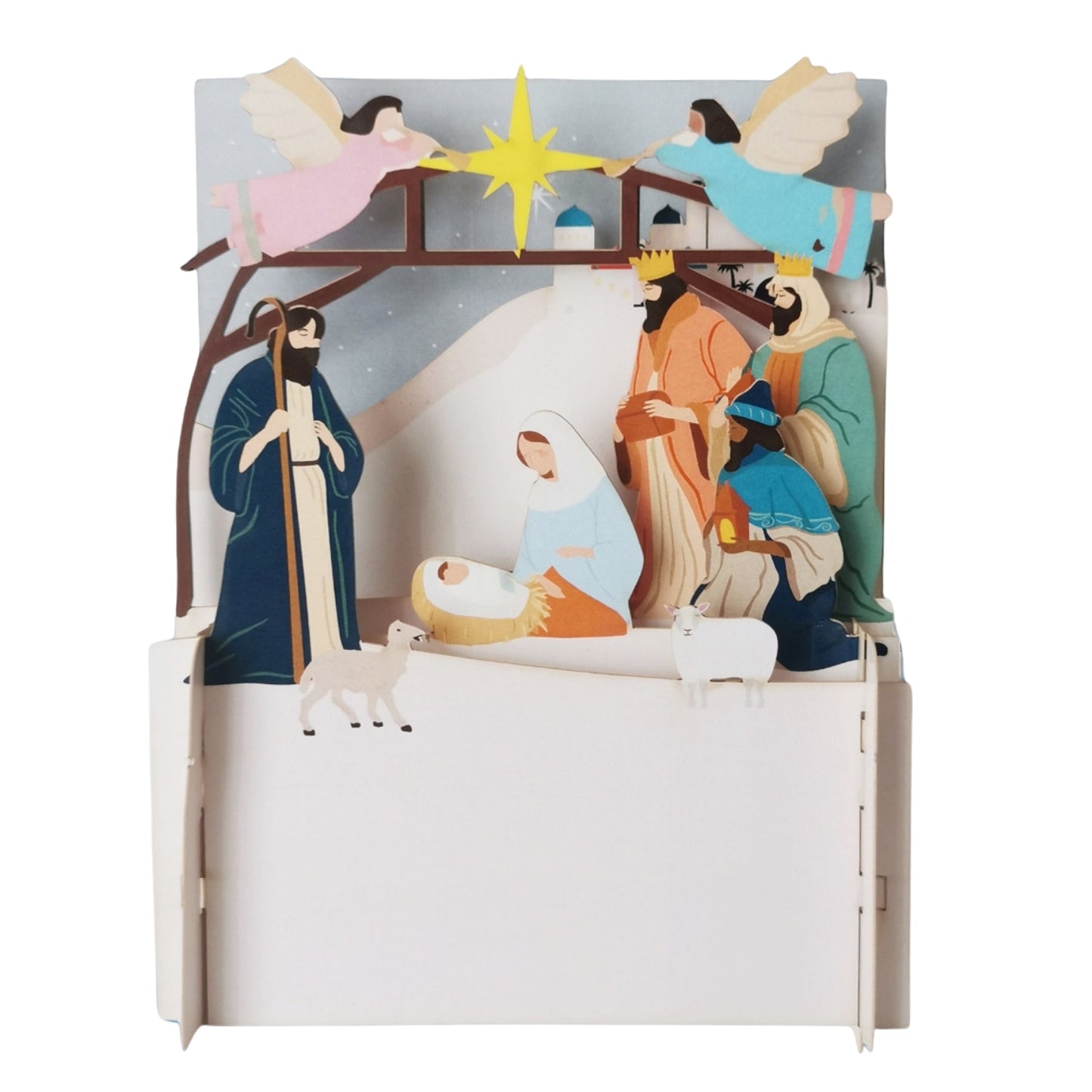 Alljoy 3D Religious Nativity Scene Pop Up Christmas Greeting Card