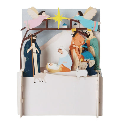 Alljoy 3D Religious Nativity Scene Pop Up Christmas Greeting Card