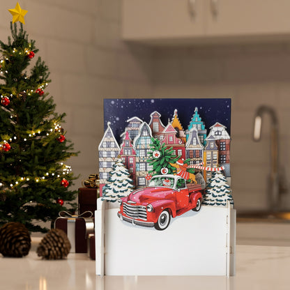 Alljoy 3D Dog Fetching The Pawsome Tree Pop Up Christmas Greeting Card