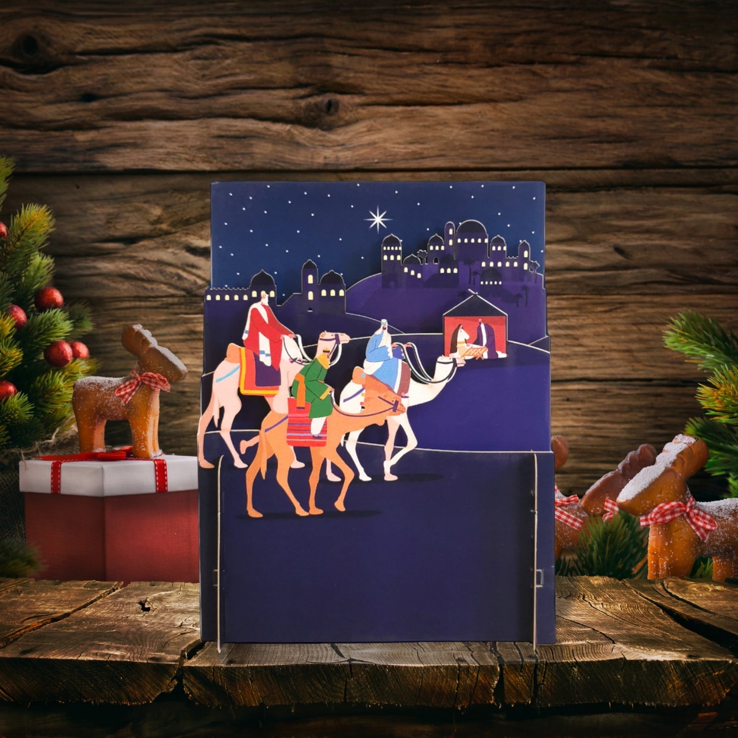 Alljoy 3D Three Wise Men Religious Pop Up Christmas Greeting Card