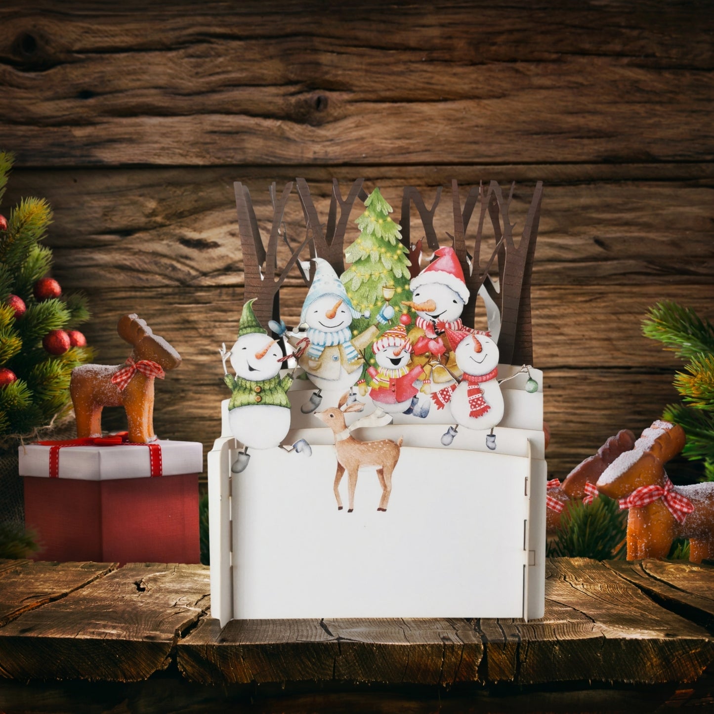 Alljoy 3D Snowman Fun Pop Up Christmas Greeting Card