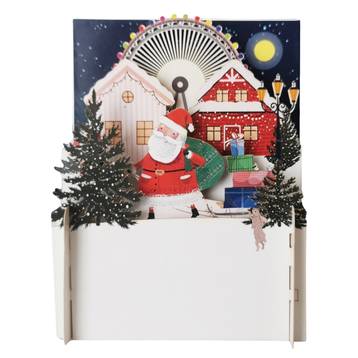 Alljoy 3D Christmas Eve Santa Pop Up Christmas Greeting Card