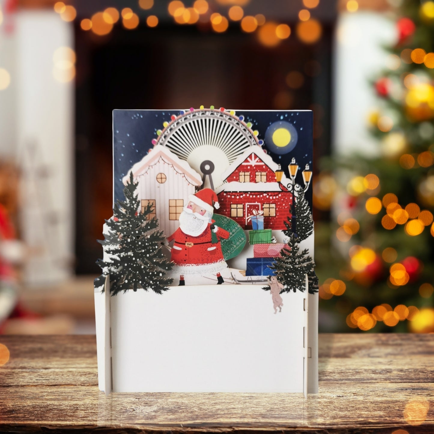 Alljoy 3D Christmas Eve Santa Pop Up Christmas Greeting Card
