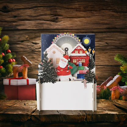 Alljoy 3D Christmas Eve Santa Pop Up Christmas Greeting Card