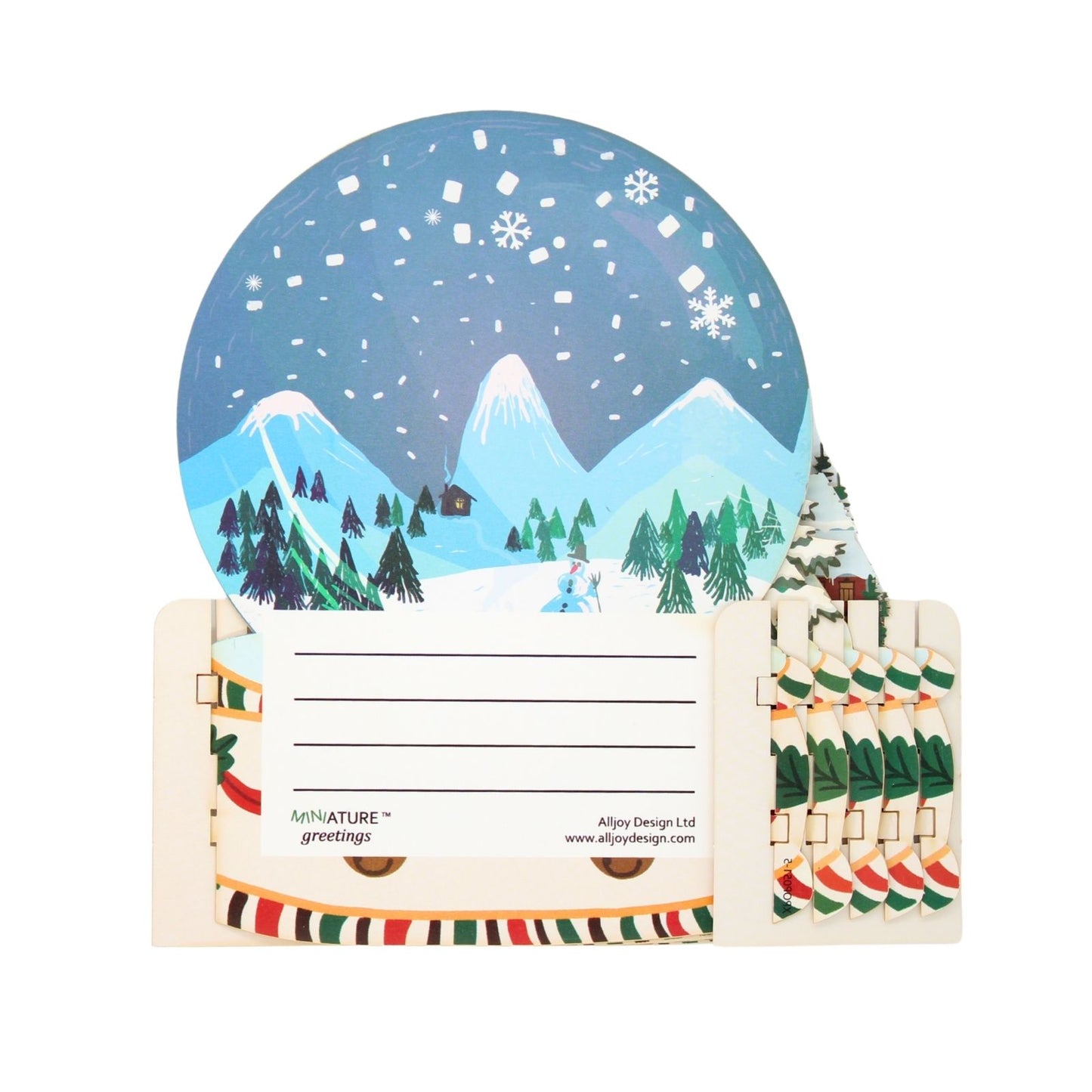 Pop Up 3D Christmas Card Winter Village Fair Freestanding Xmas Greeting Cards