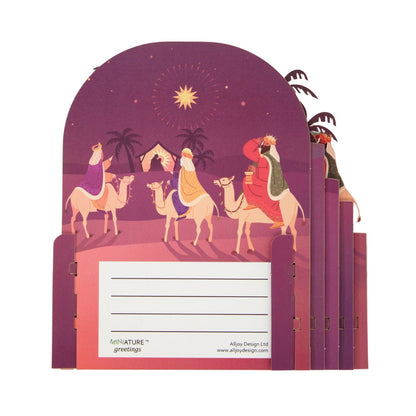 Pop Up 3D Christmas Card Religious Three Kings Freestanding Xmas Greeting Cards
