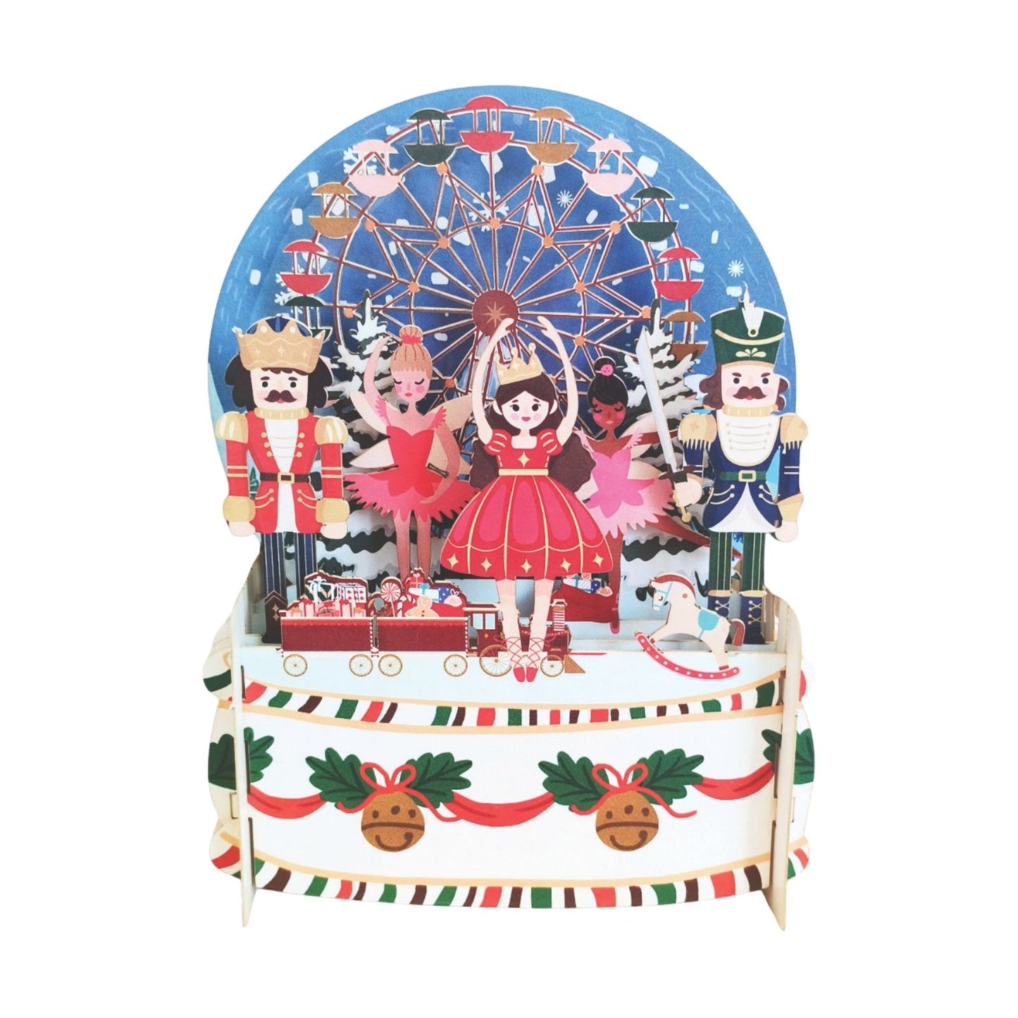 Pop Up 3D Christmas Card The Nutcracker Freestanding Xmas Greeting Cards