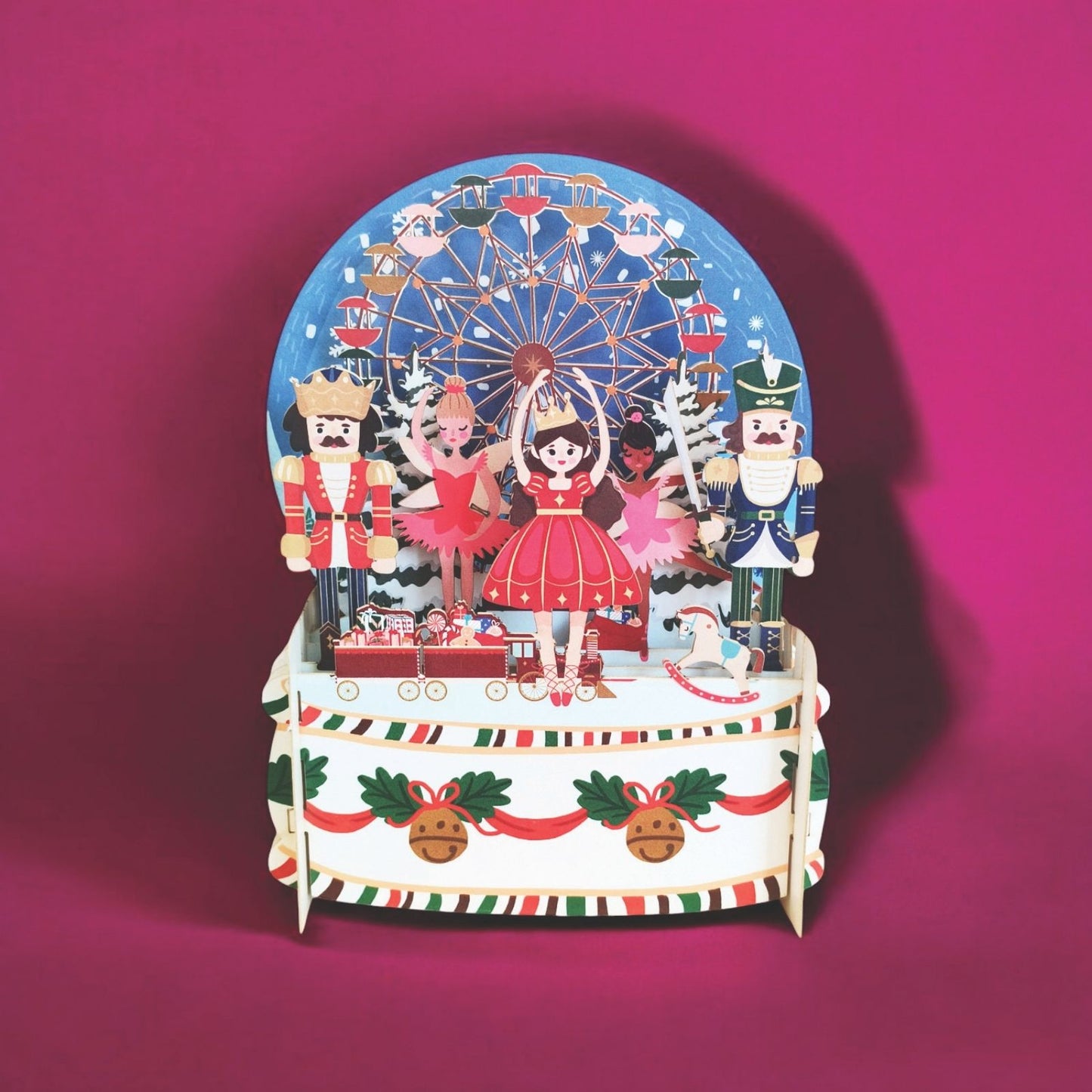 Pop Up 3D Christmas Card The Nutcracker Freestanding Xmas Greeting Cards