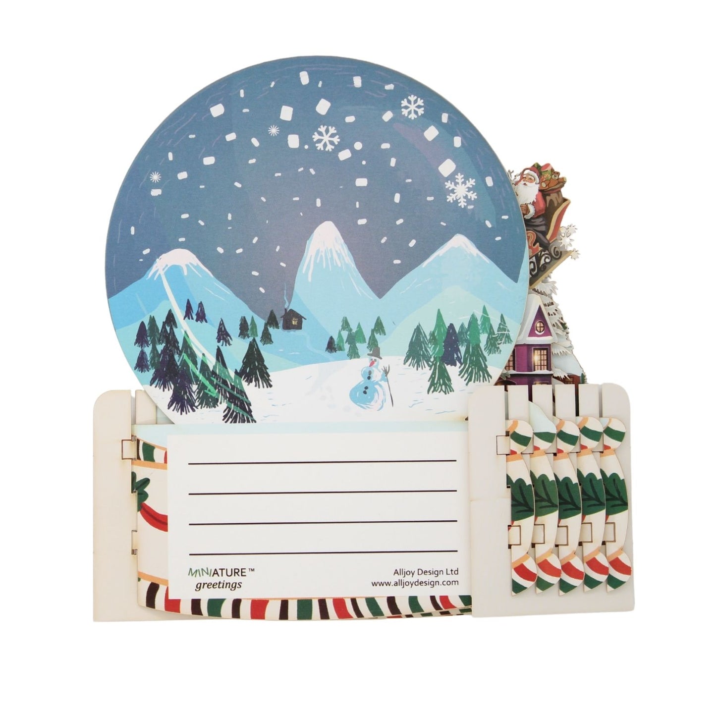 Pop Up 3D Christmas Card Santa's Festive Sleigh Freestanding Xmas Greeting Cards