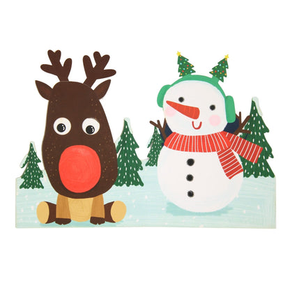 Cute Christmas Card Red Nose Reindeer Jiggly Eyes Xmas Greeting Cards For Kids