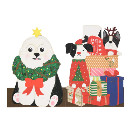 Cute Christmas Card Festive Dogs Fun Jiggly Eyes Xmas Greeting Cards For Kids
