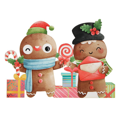 Cute Christmas Card Gingerbread Man Fun Jiggly Eyes Xmas Greeting Cards For Kids