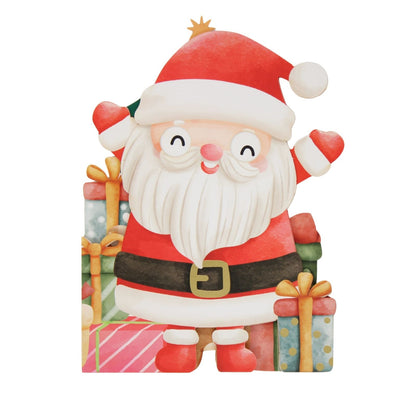 Cute Christmas Card Happy Santa Fun Jiggly Eyes Xmas Greeting Cards For Kids