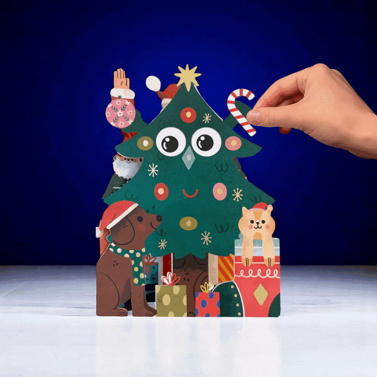 Cute Christmas Card Christmas Tree Fun Jiggly Eyes Xmas Greeting Cards For Kids