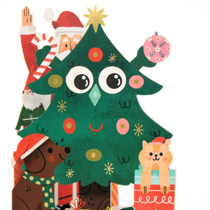 Cute Christmas Card Christmas Tree Fun Jiggly Eyes Xmas Greeting Cards For Kids