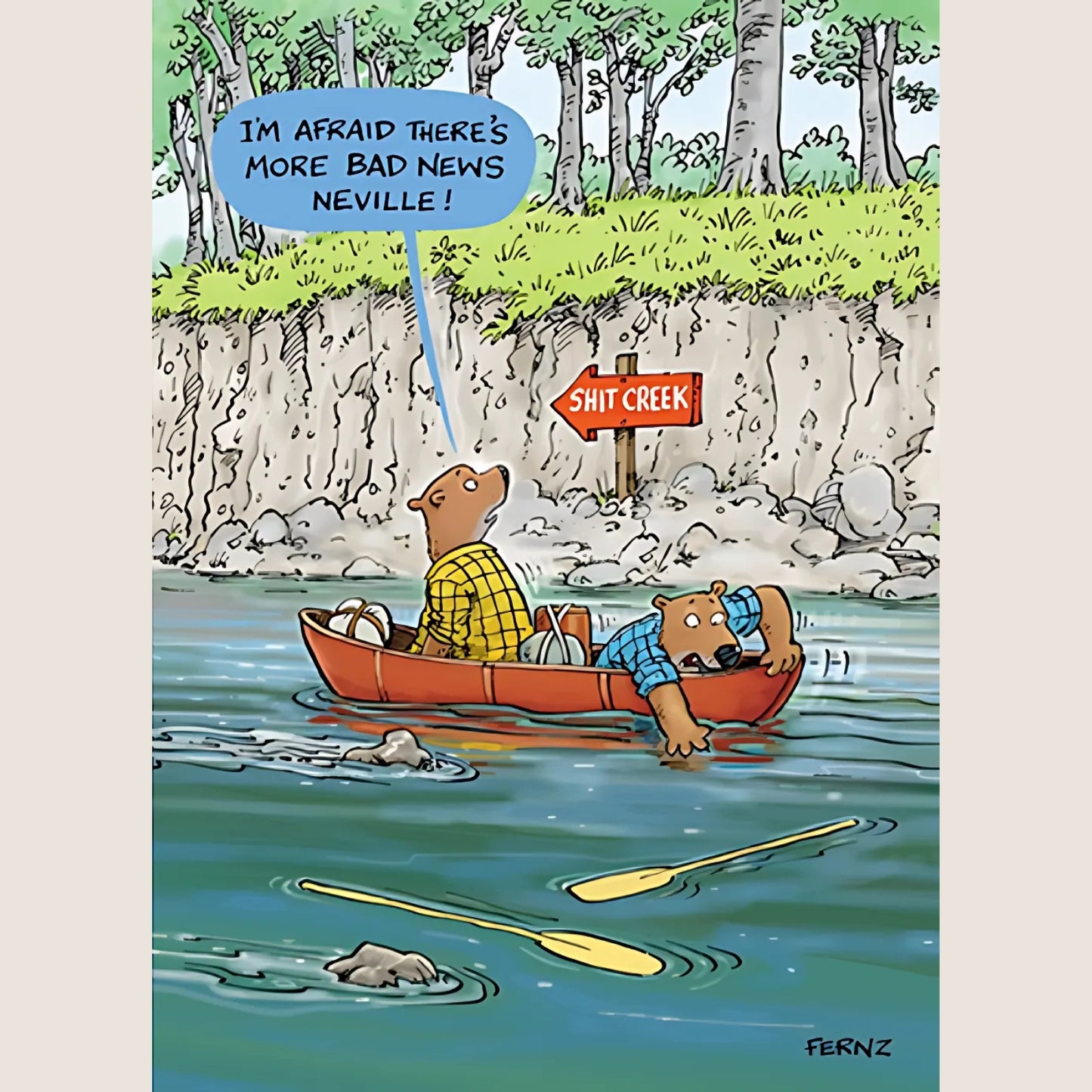 Without A Paddle Funny Birthday Greeting Card