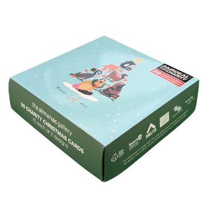 Box of 20 Cats Catmas & Dog Woofmas Fairdeal Charity Christmas Cards
