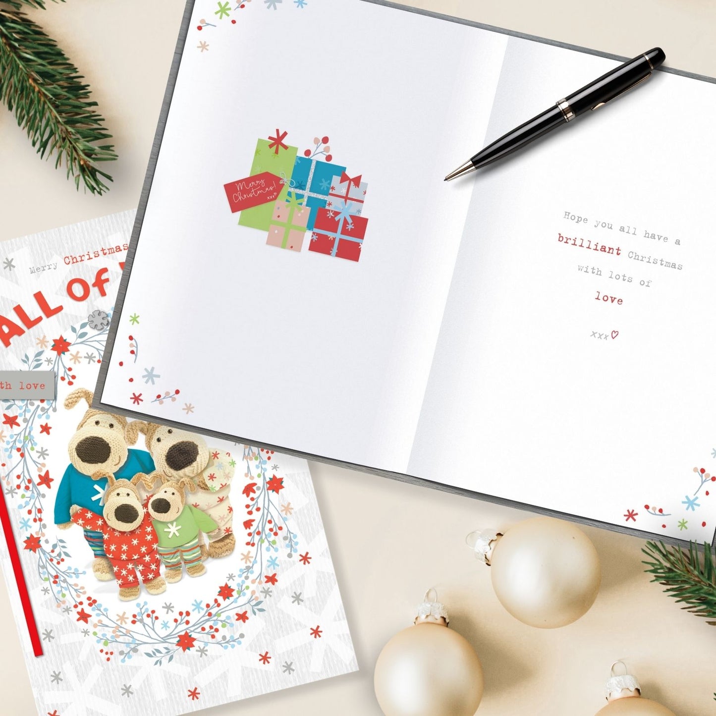 Boofle To All Of You Christmas Card Embellished Cute Xmas Greeting Cards