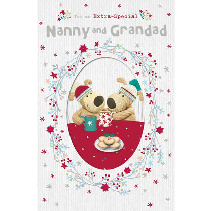 Boofle Special Nanny & Grandad Christmas Card Mince Pie Cute Xmas Greeting Cards