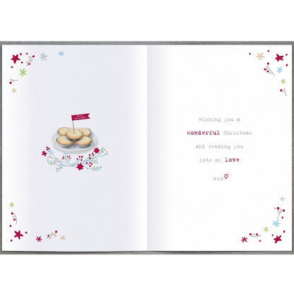 Boofle Special Nanny & Grandad Christmas Card Mince Pie Cute Xmas Greeting Cards