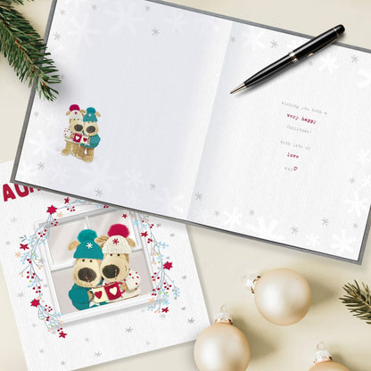 Boofle Special Uncle & Auntie Christmas Card Festive Wreath Xmas Greeting Cards