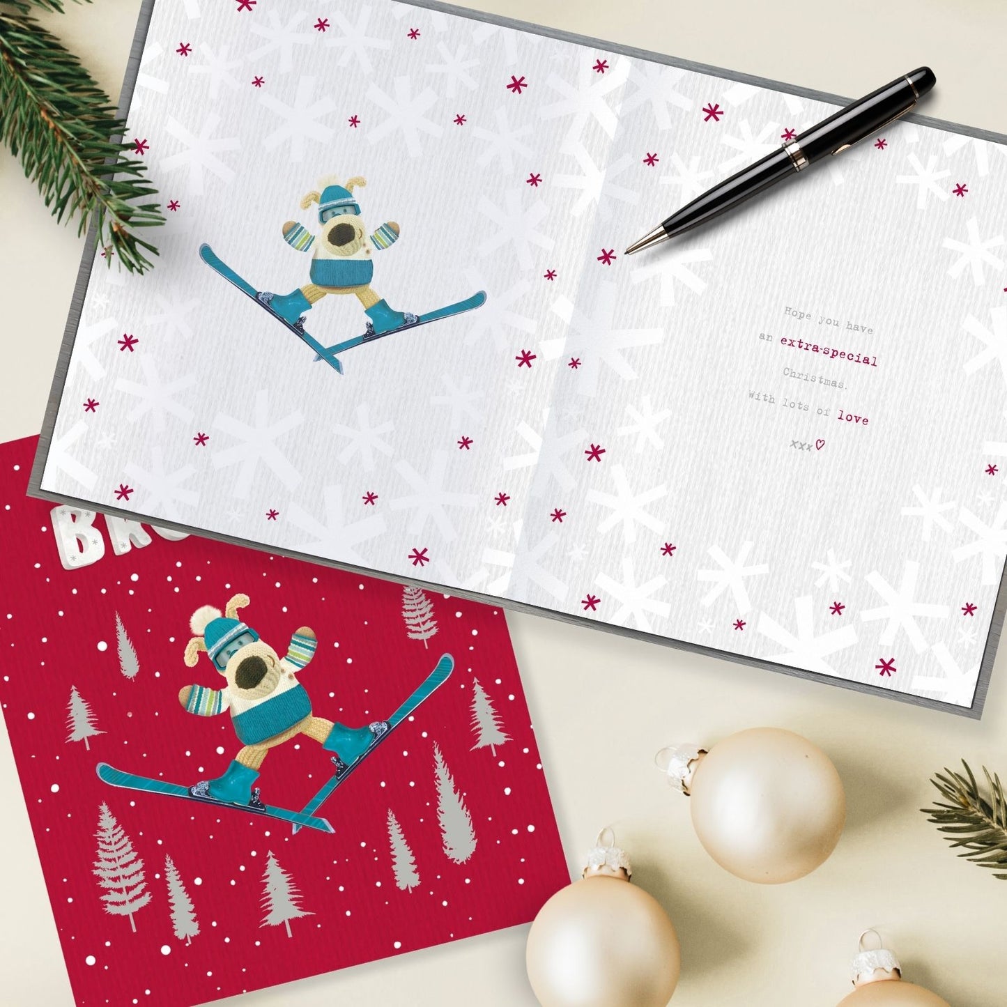 Boofle An Amazing Brother Christmas Card Skiing Boofle Cute Xmas Greeting Cards