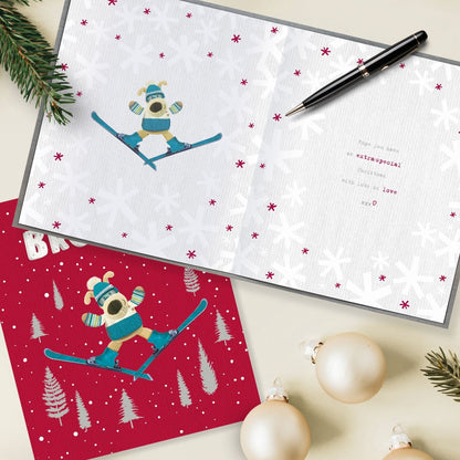 Boofle An Amazing Brother Christmas Card Skiing Boofle Cute Xmas Greeting Cards