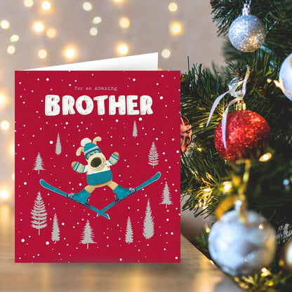 Boofle An Amazing Brother Christmas Card Skiing Boofle Cute Xmas Greeting Cards